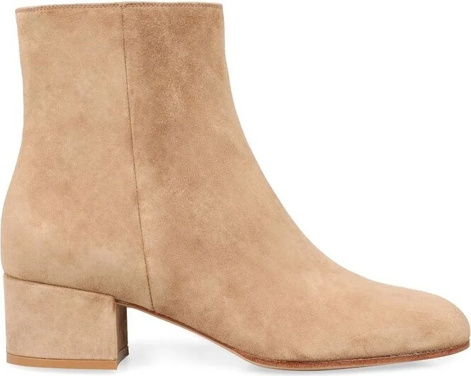 Gianvito Rossi Joelle Round Toe Block Heel Ankle Boots