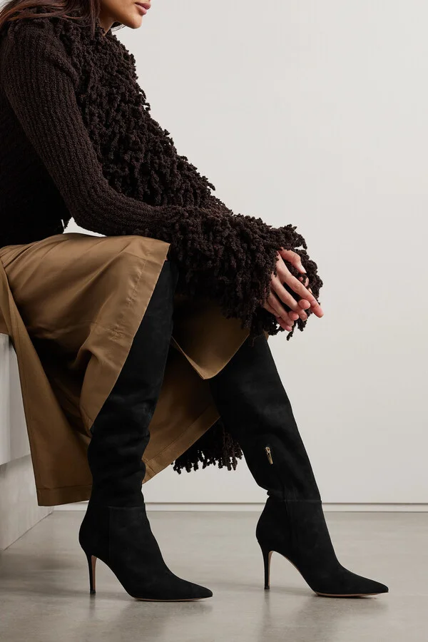 Gianvito Rossi - Jules 85 Suede Over-the-knee Boots - Black - Image 2