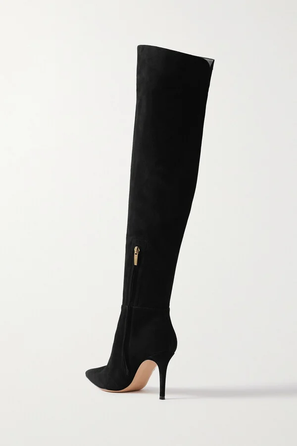 Gianvito Rossi - Jules 85 Suede Over-the-knee Boots - Black - Image 3