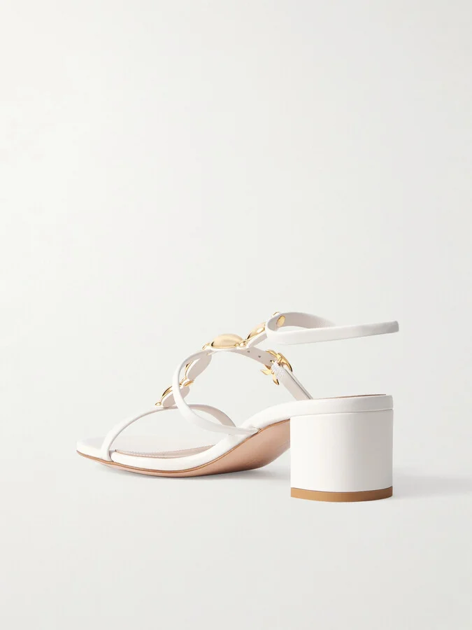 Gianvito Rossi - Kalinda 55 Embellished Leather Sandals - Off-white - Image 3