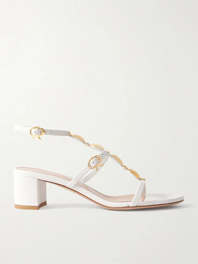 Gianvito Rossi - Kalinda 55 Embellished Leather Sandals - Off-white