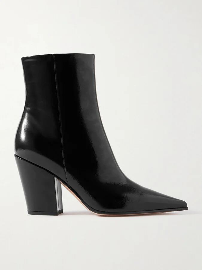 Gianvito Rossi - Keinna 60 Patent-leather Ankle Boots - Black