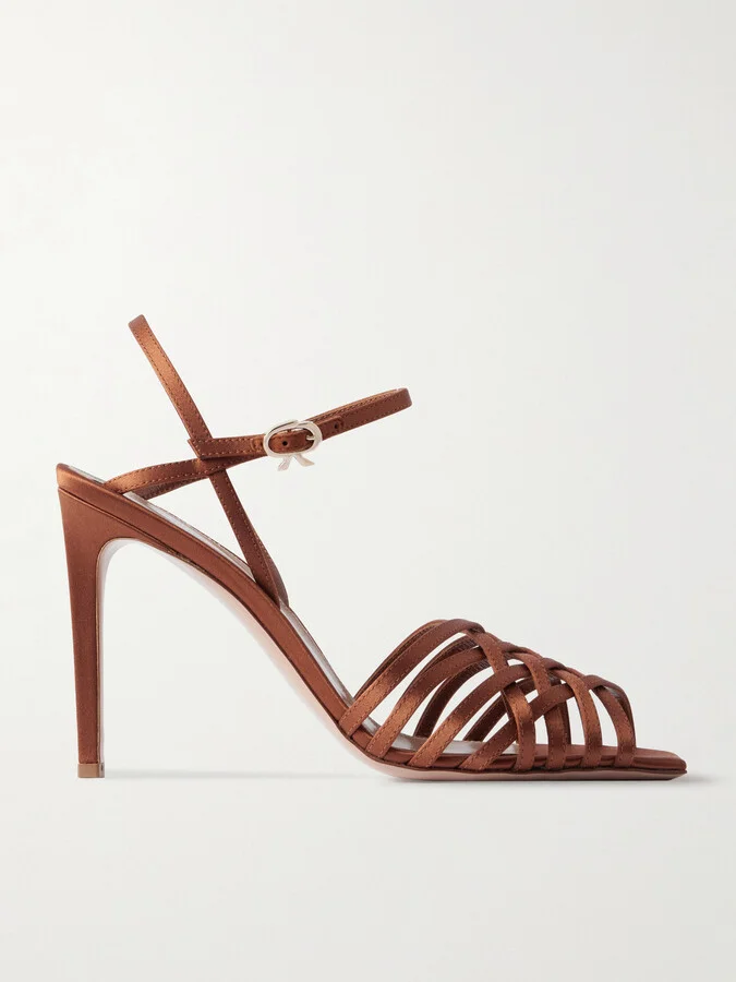 Gianvito Rossi - Kerry 95 Satin Sandals - Orange