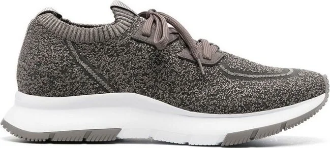Gianvito Rossi Lace-Up Knit Sneakers
