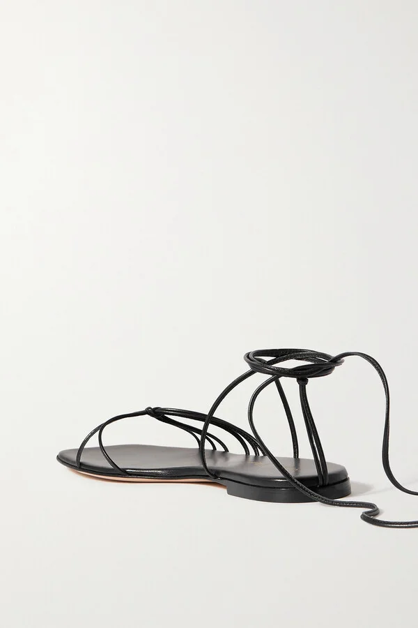 Gianvito Rossi - Lace-up Leather Sandals - Black - Image 3
