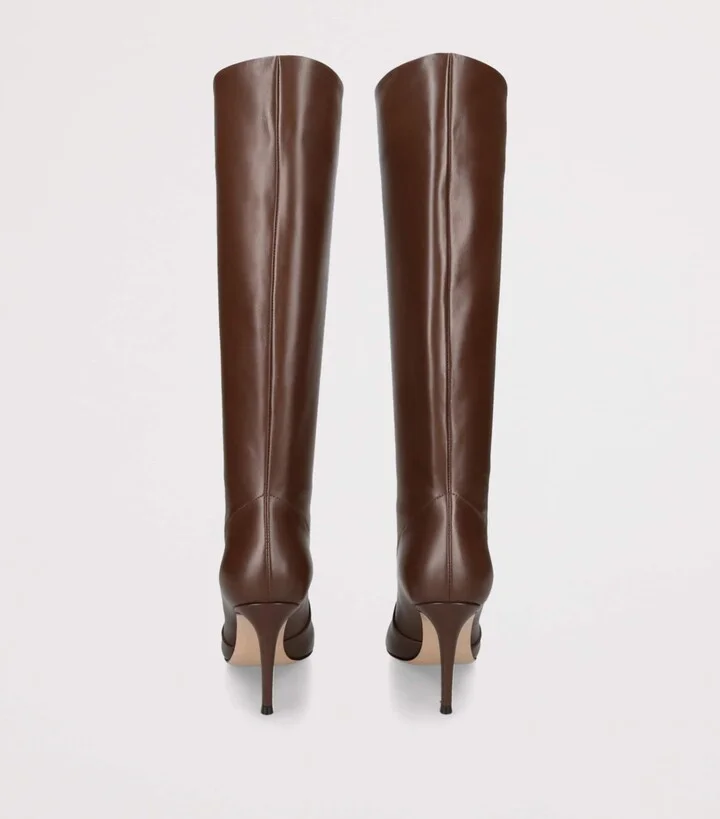 Gianvito Rossi Leather Hansen Vitello Glove Knee-High Boots 45 - Image 2