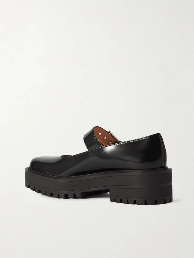Gianvito Rossi - Leather Mary Jane Ballet Flats - Black - Image 3