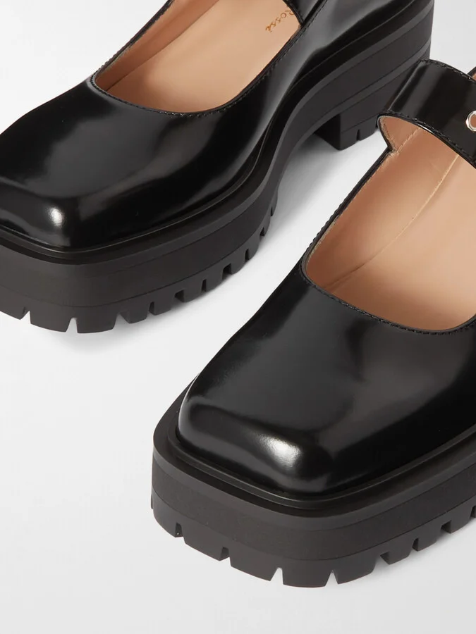 Gianvito Rossi - Leather Mary Jane Ballet Flats - Black - Image 4