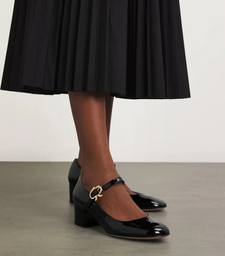Gianvito Rossi Leather Mary Jane Pumps 45 - Image 2