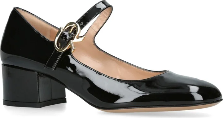 Gianvito Rossi Leather Mary Jane Pumps 45 - Image 4