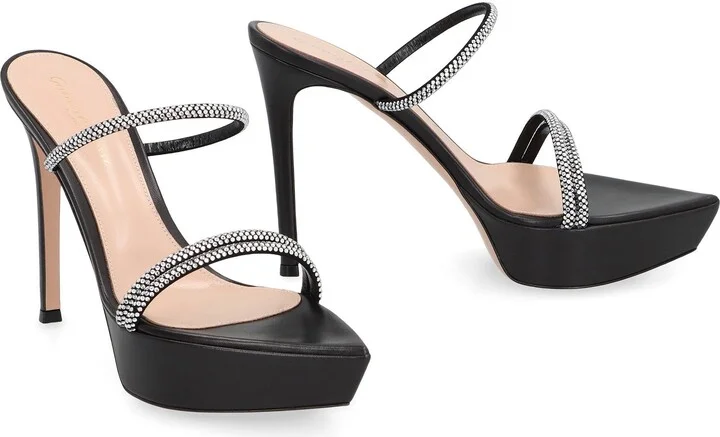 Gianvito Rossi Leather Mules - Image 3