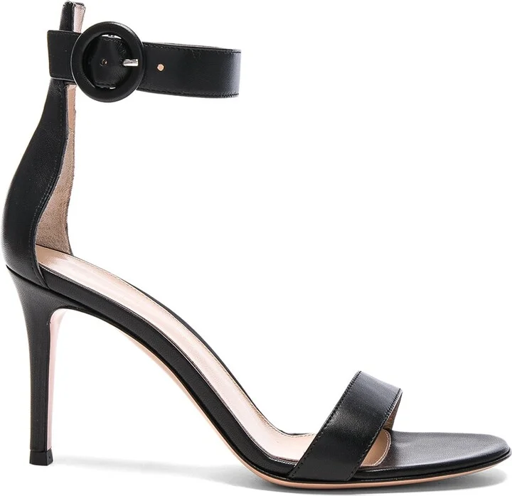 Gianvito Rossi Leather Portofino Heels in Black