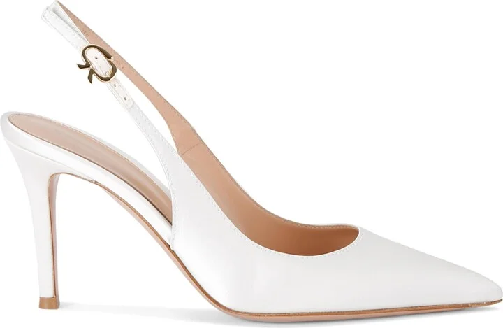 Gianvito Rossi Leather Ribbon Slingback Pumps 85