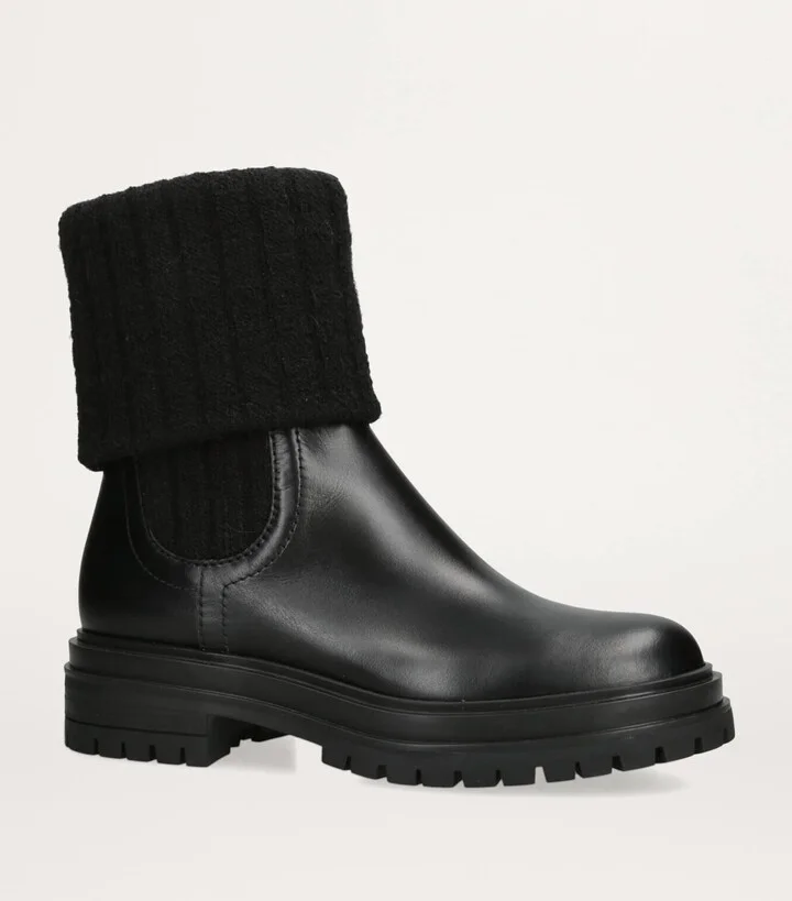 Gianvito Rossi Leather Tenney Chelsea Boots - Image 3