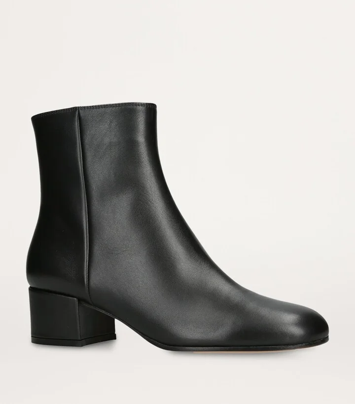 Gianvito Rossi Leather Vitello Glove Ankle Boots 45 - Image 3