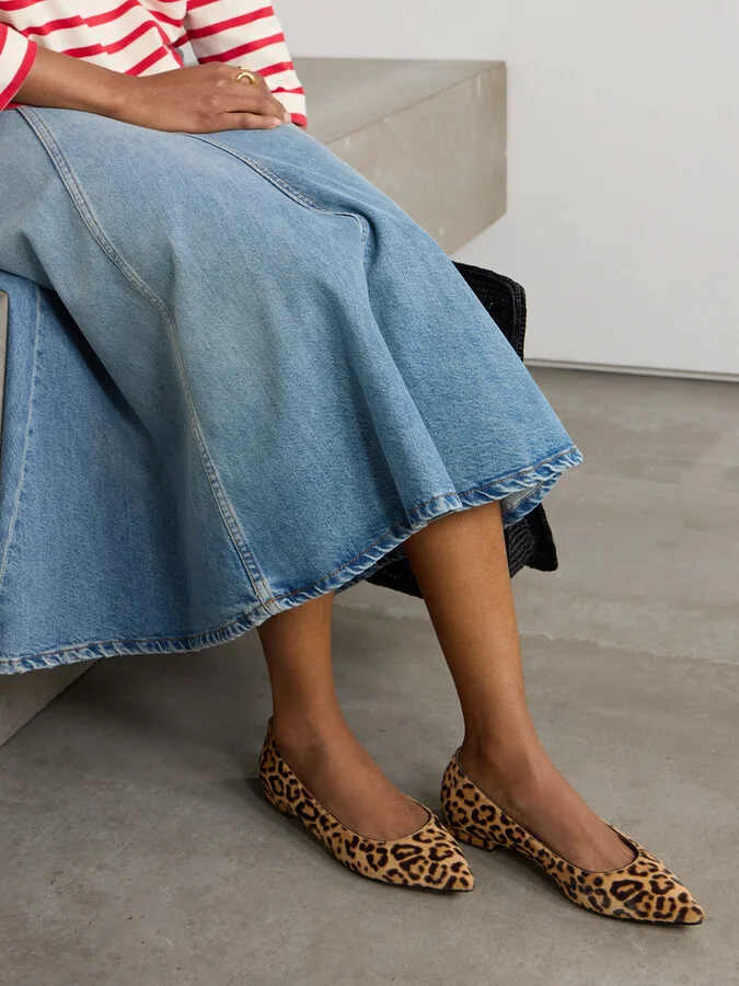 Gianvito Rossi - Leopard-print Pony Hair Point-toe Flats - Animal print - Image 2