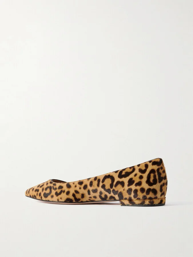 Gianvito Rossi - Leopard-print Pony Hair Point-toe Flats - Animal print - Image 3