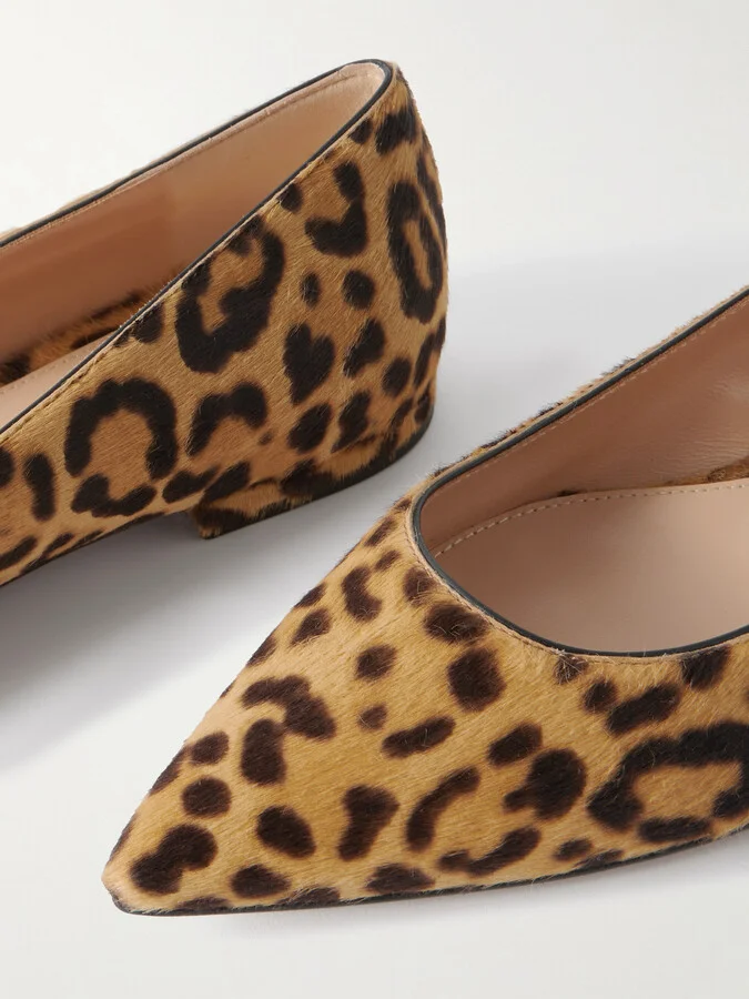 Gianvito Rossi - Leopard-print Pony Hair Point-toe Flats - Animal print - Image 4