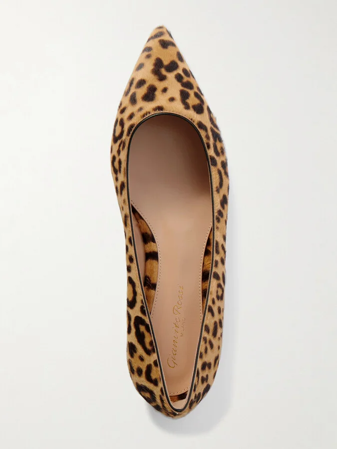 Gianvito Rossi - Leopard-print Pony Hair Point-toe Flats - Animal print - Image 5