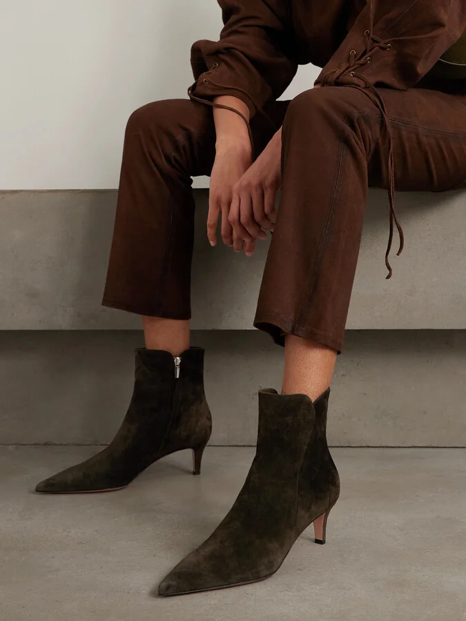 Gianvito Rossi - Levy 55 Suede Ankle Boots - Green - Image 2