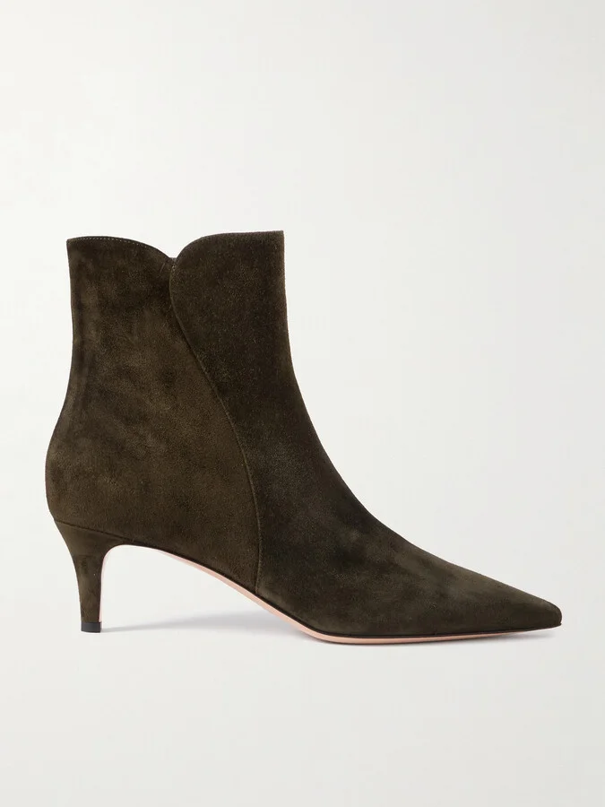 Gianvito Rossi - Levy 55 Suede Ankle Boots - Green