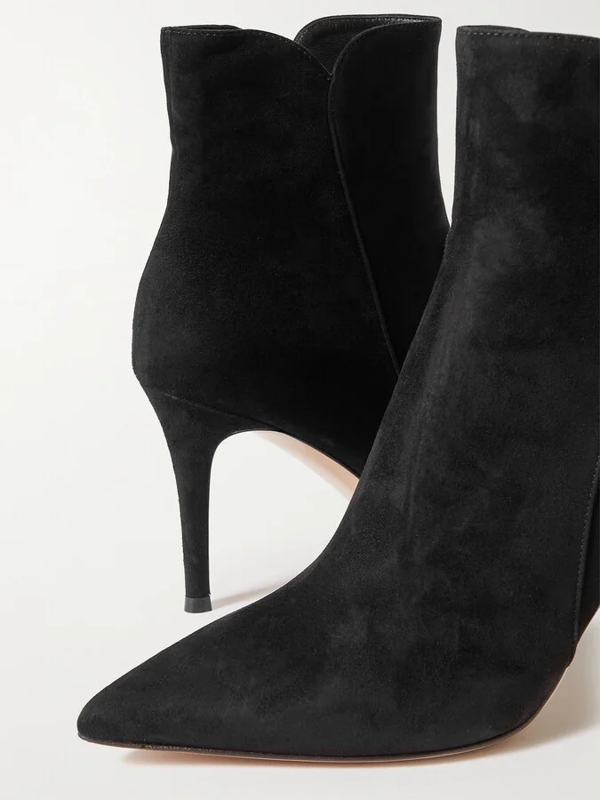 Gianvito Rossi - Levy 85 Suede Ankle Boots - Black - Image 4