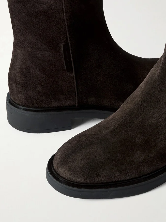 Gianvito Rossi - Lexington 20 Leather-trimmed Suede Ankle Boots - Brown - Image 4
