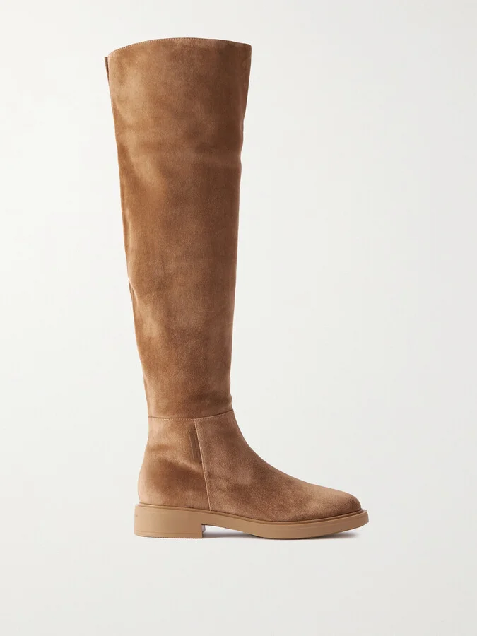 Gianvito Rossi - Lexington Suede Over-the-knee Boots - Neutrals