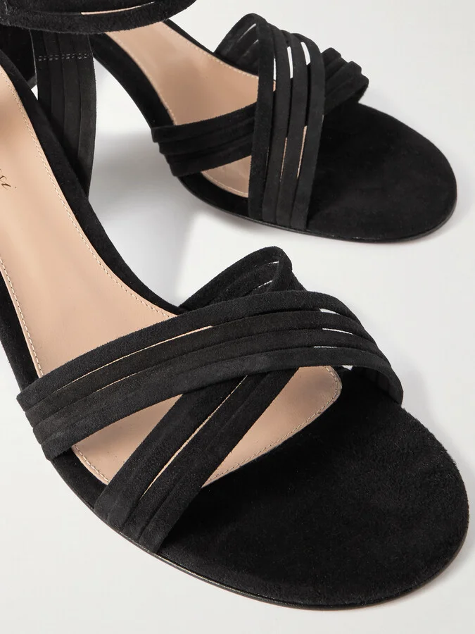 Gianvito Rossi - Lianne 85 Suede Sandals - Black - Image 4