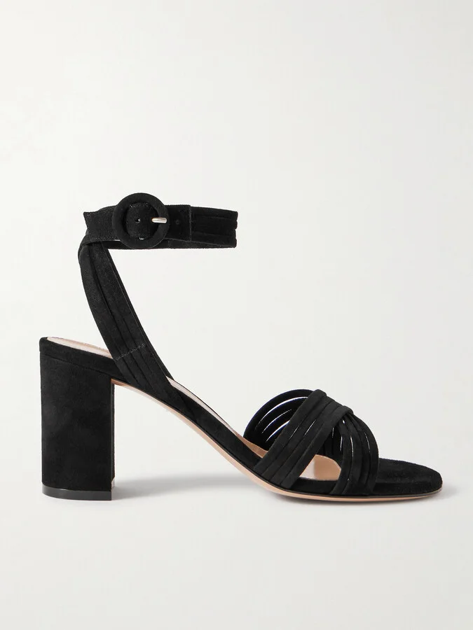 Gianvito Rossi - Lianne 85 Suede Sandals - Black