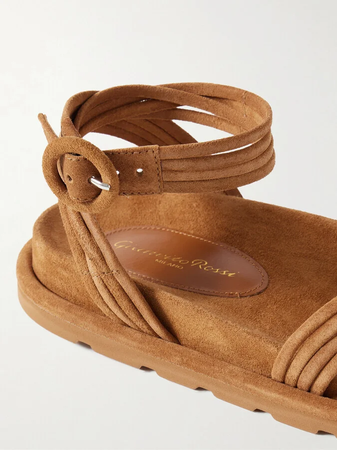 Gianvito Rossi - Lianne Suede Sandals - Brown - Image 4
