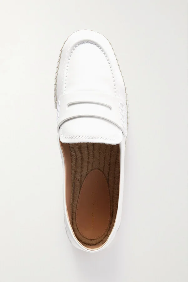 Gianvito Rossi - Lido Leather Espadrille Loafers - White - Image 5