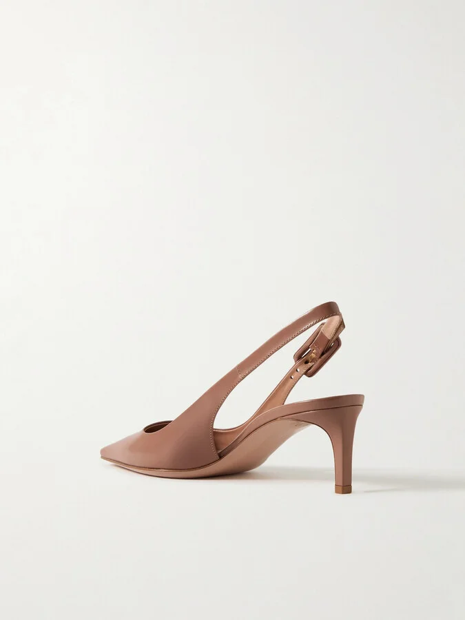 Gianvito Rossi - Lindsay 55 Leather Slingback Pumps - Neutrals - Image 3