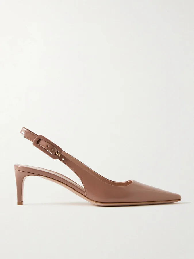 Gianvito Rossi - Lindsay 55 Leather Slingback Pumps - Neutrals