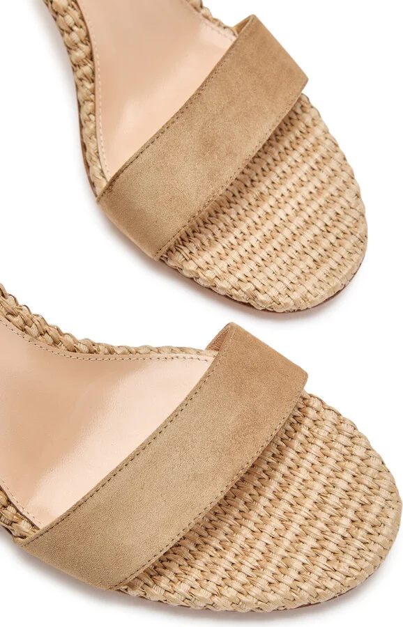 Gianvito Rossi Luana 90 Raffia and Suede Sandals - Image 3