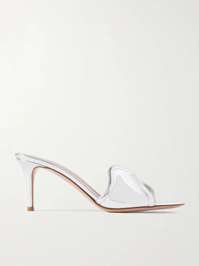 Gianvito Rossi - Lucrezia 70 Mirrored-leather Mules - Silver