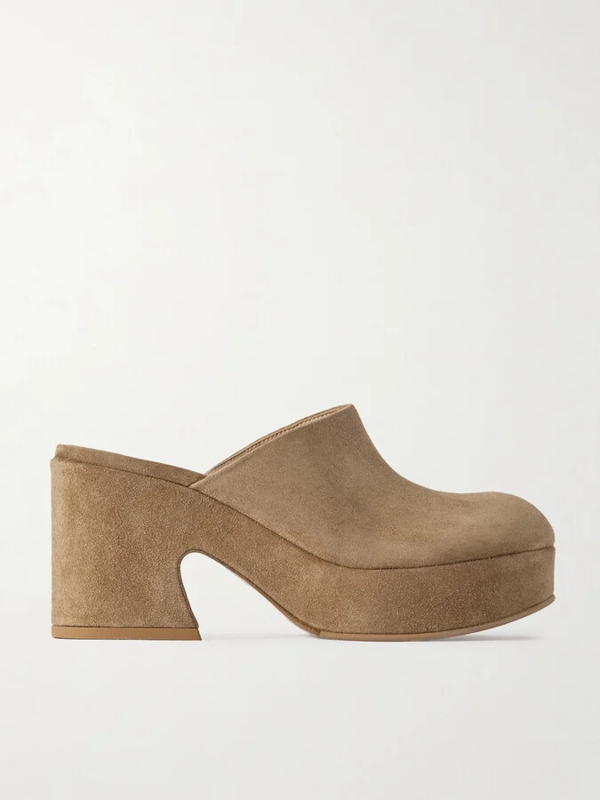 Gianvito Rossi - Lyss 55 Suede Mules - Brown
