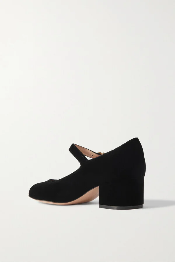 Gianvito Rossi - Mary Ribbon 45 Velvet Pumps - Black - Image 3
