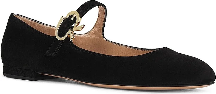 Gianvito Rossi Mary Ribbon Flats in Black - Image 2