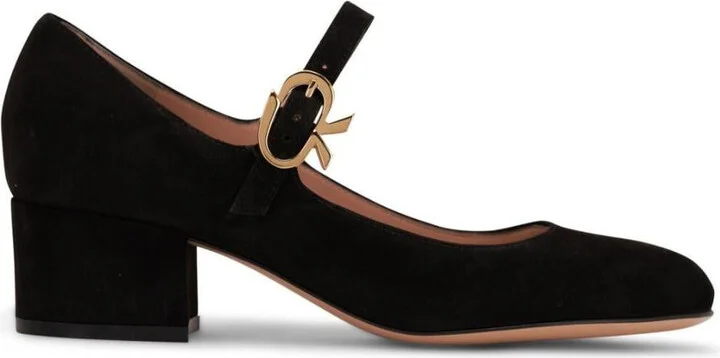 Gianvito Rossi Mary Ribbon Suede Pump Shoes