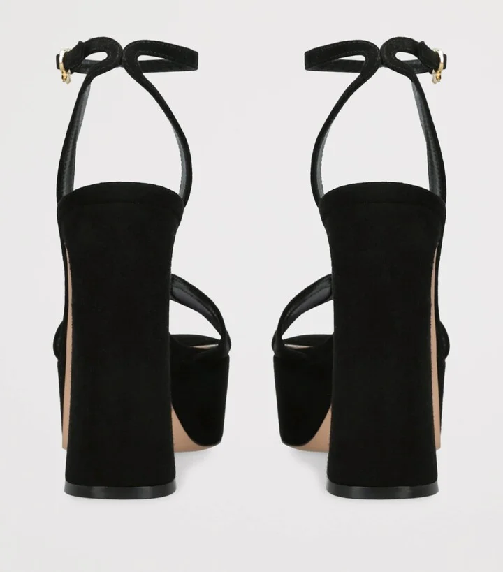 Gianvito Rossi Mesh and Suede Platform Sandals 105 - Image 2