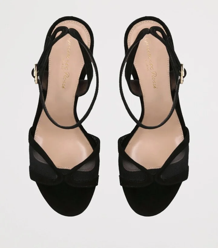 Gianvito Rossi Mesh and Suede Platform Sandals 105 - Image 4