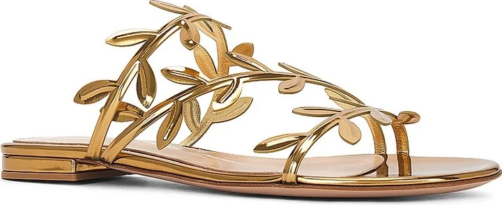 Gianvito Rossi Metal Sandals in Metallic Gold - Image 2