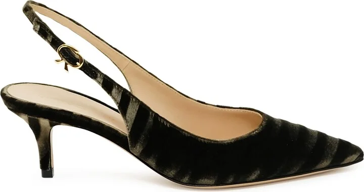 Gianvito Rossi Mink Zebra Print Velvet Pumps