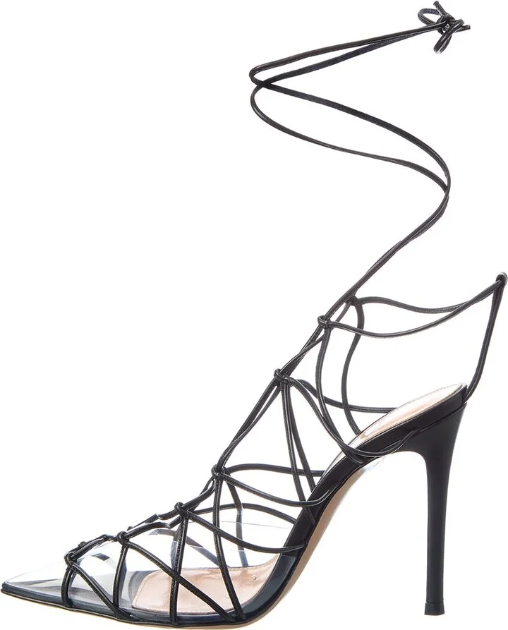 Gianvito Rossi Miria 105 Leather & Vinyl Pump - Image 2