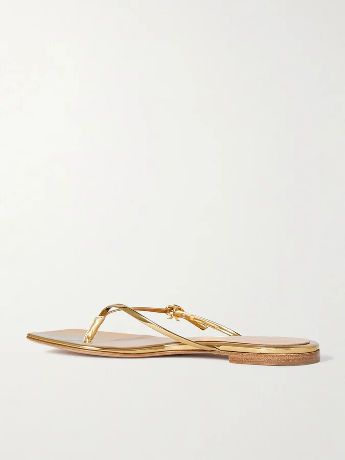 Gianvito Rossi - Mirrored-leather Sandals - Gold - Image 3