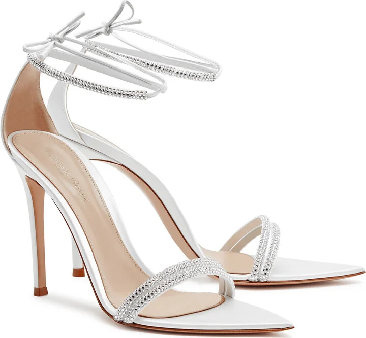 Gianvito Rossi Montecarlo 100 Embellished Satin Sandals - Image 2