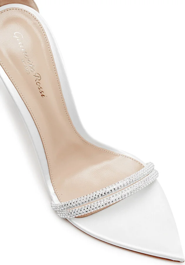 Gianvito Rossi Montecarlo 100 Embellished Satin Sandals - Image 3