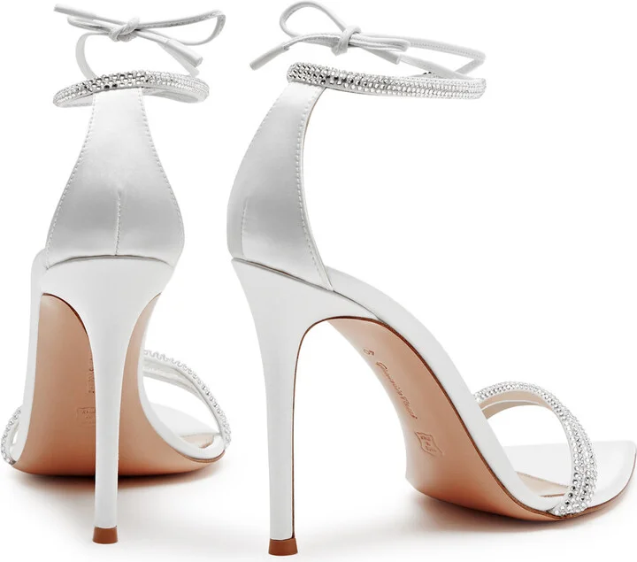 Gianvito Rossi Montecarlo 100 Embellished Satin Sandals - Image 4