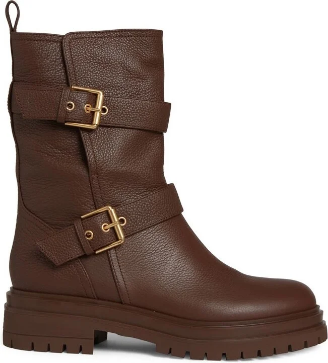 Gianvito Rossi Montey Round-Toe Ankle Boots